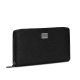 Calfskin zip-around wallet with branded plate