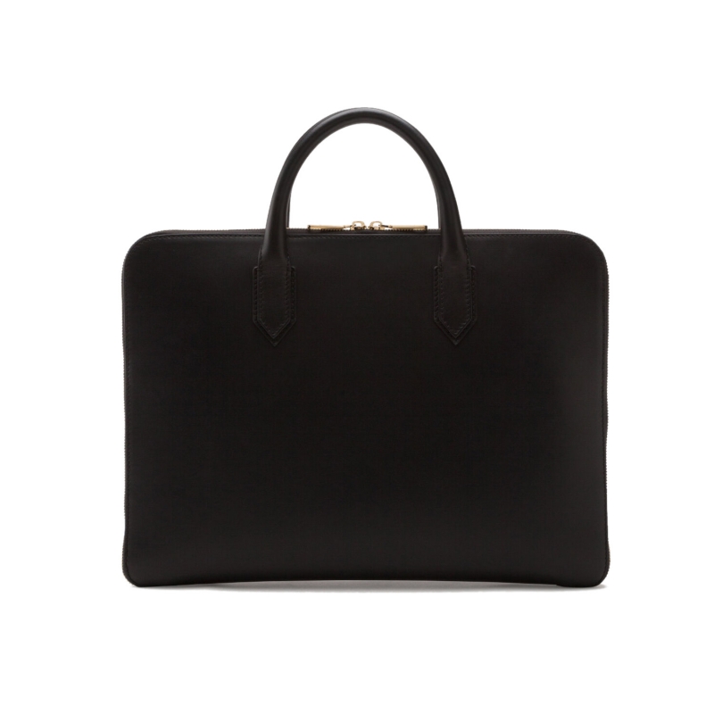 Monreal briefcase in calfskin with heat-pressed logo
