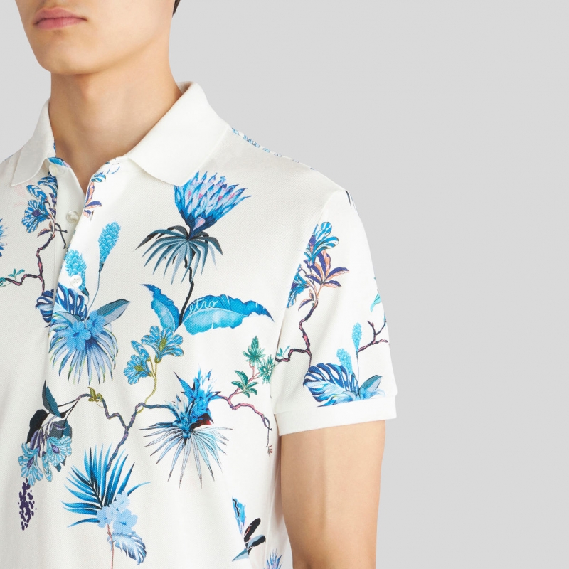 FLORAL JERSEY POLO SHIRT