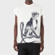 Loose fit T-shirt in Tencel blend jersey with macaque print