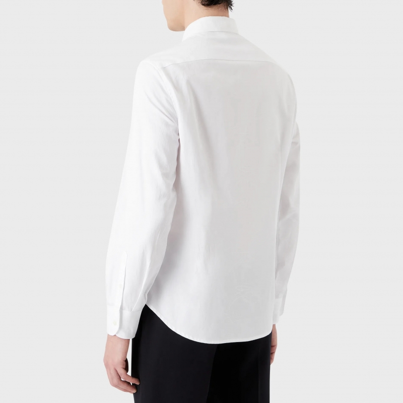 Cotton shirt with all-over jacquard signature logo
