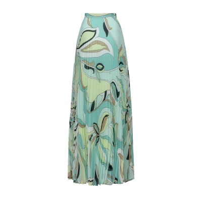 PLEATED SKIRT WITH FLOWER-BUD PRINT