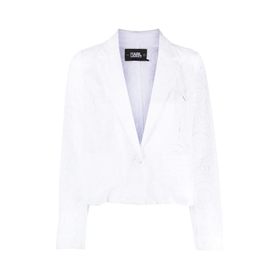 BRODERIE ANGLAISE CROPPED BLAZER