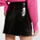 Crinkled Faux Patent Leather Skirt