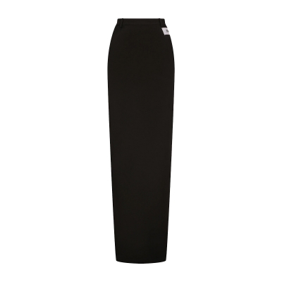 Long cady skirt with side zippers and slit