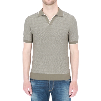 Two-tone polo shirt in cotton