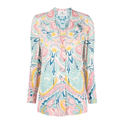 Paisley Butterfly-print single-breasted blazer