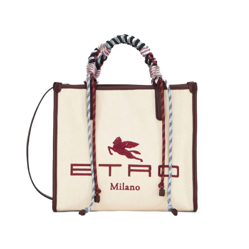 SMALL SHOPPING BAG WITH WOVEN HANDLES