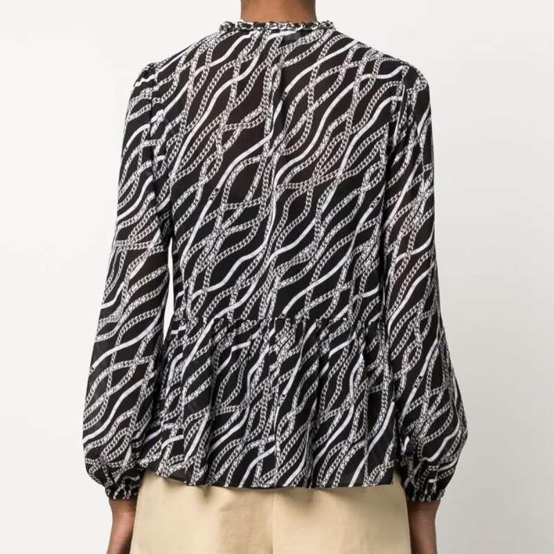 Chain link-print blouse