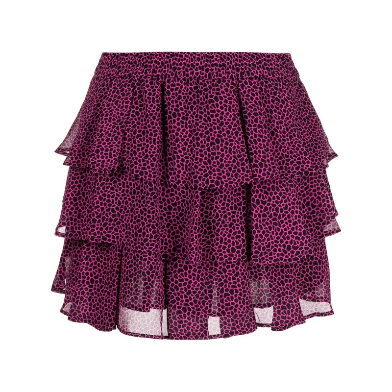 micro giraffe-print ruffle skirt