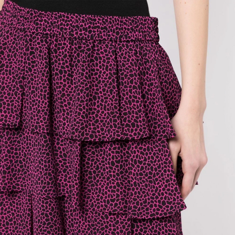 micro giraffe-print ruffle skirt