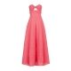 Long dress in ribbed barré fabric with sweetheart neckline
