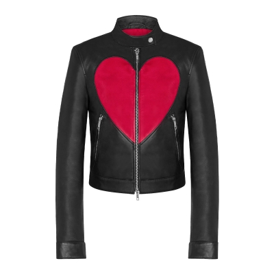 RED HEART NAPPA LEATHER JACKET