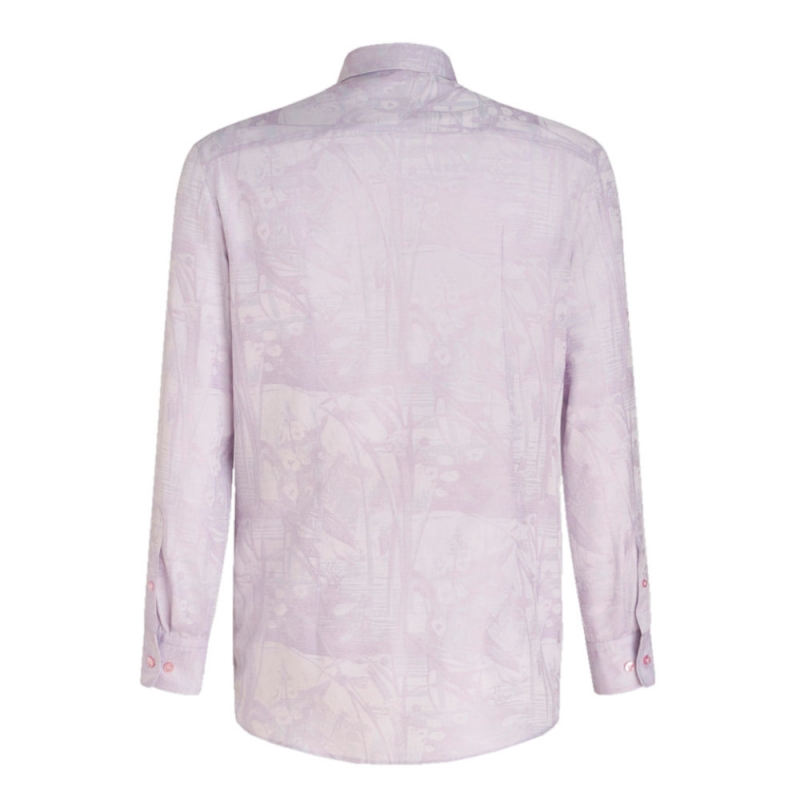 Jacquard shirt with tonal motifs