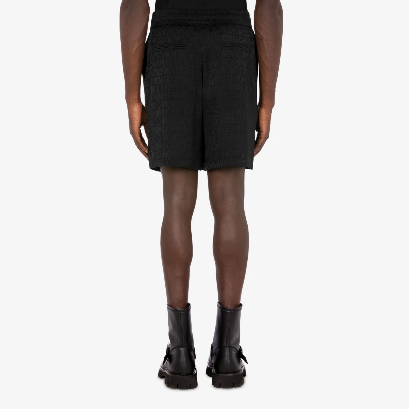 Bermuda shorts in allover jacquard twill