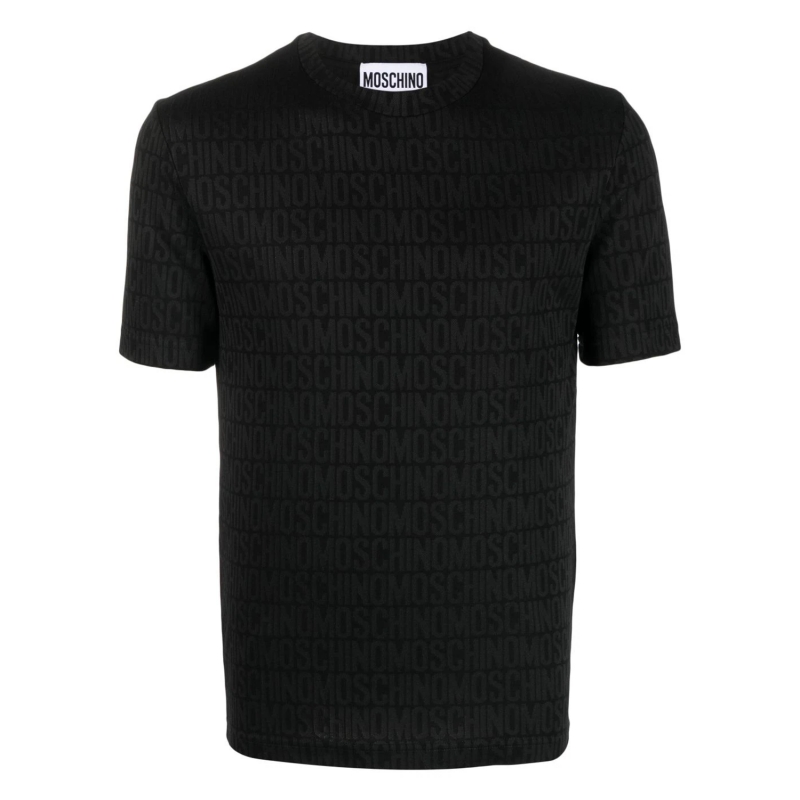 Crew-neck T-shirt with allover jacquard motif