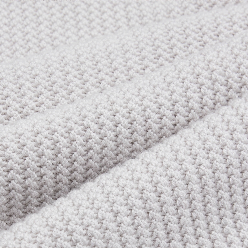 Girocollo grigio chiaro con punto in lana merino