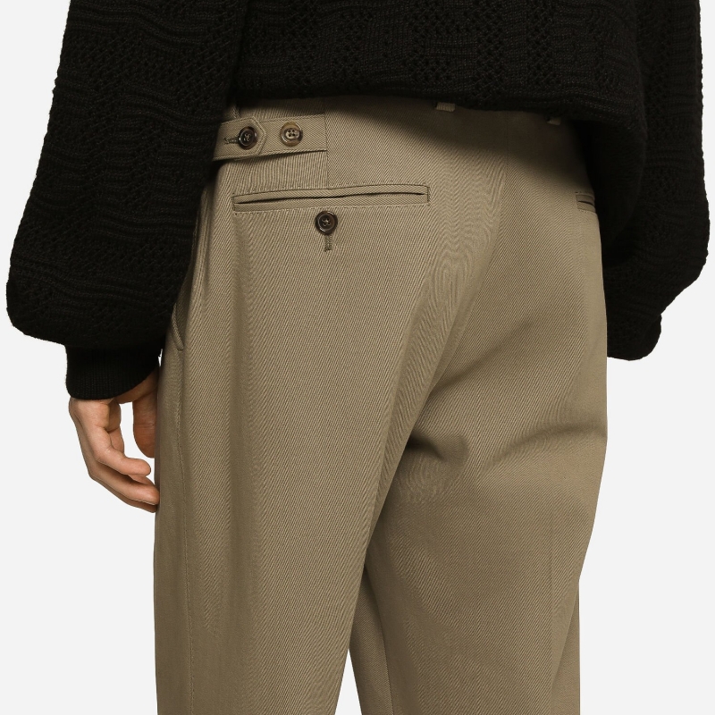 Stretch cotton and cashmere trousers