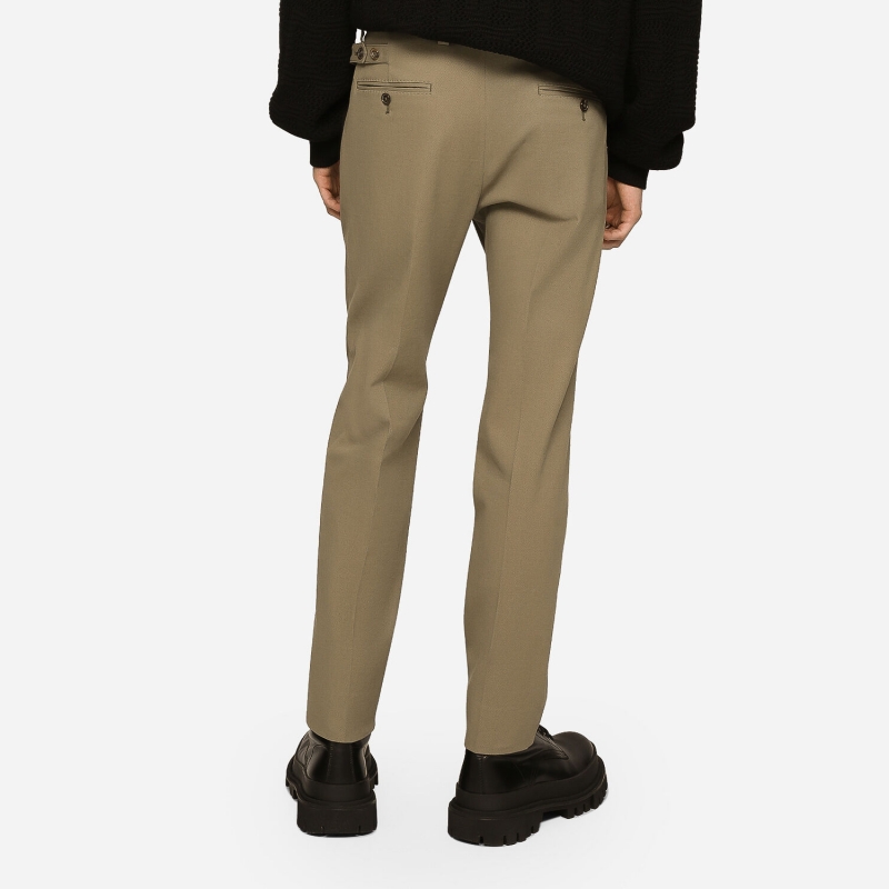 Pantalone in cotone e cashmere stretch