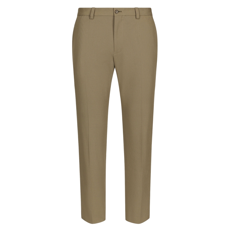 Stretch cotton and cashmere trousers