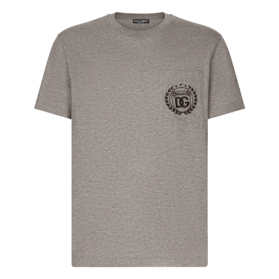 T-shirt in cotone con ricamo logo DG Milano