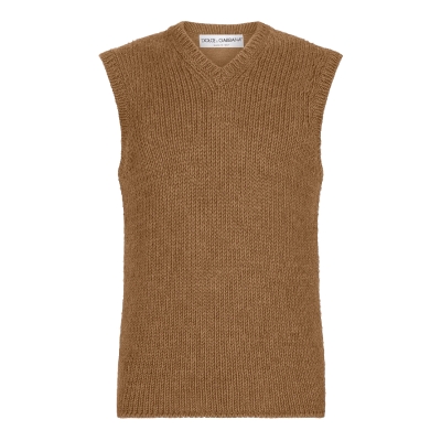 Wool and alpaca knitted vest