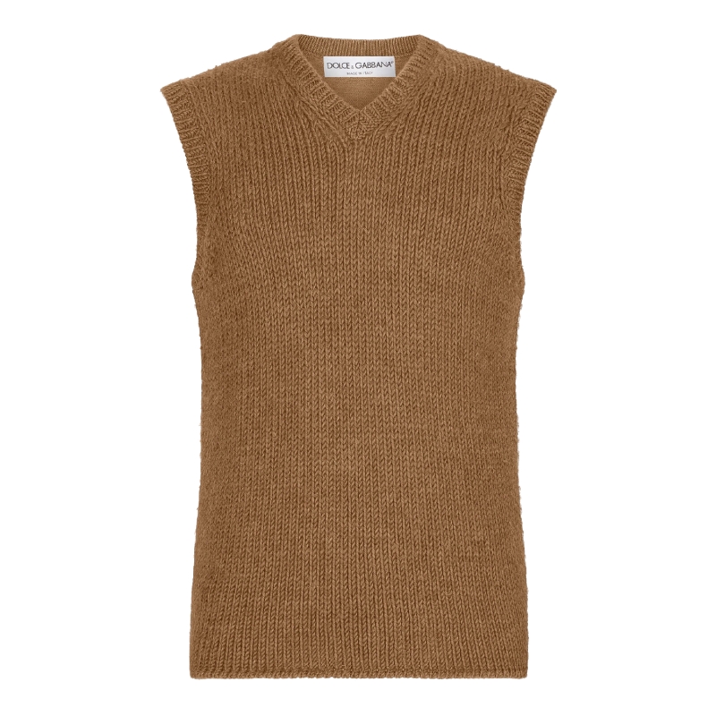 Wool and alpaca knitted vest