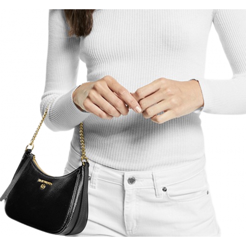 Small Jet Set Charm clutch bag in pebbled leather