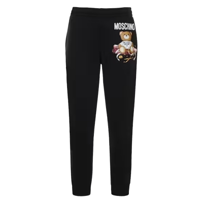 Cotton fleece trousers with logo