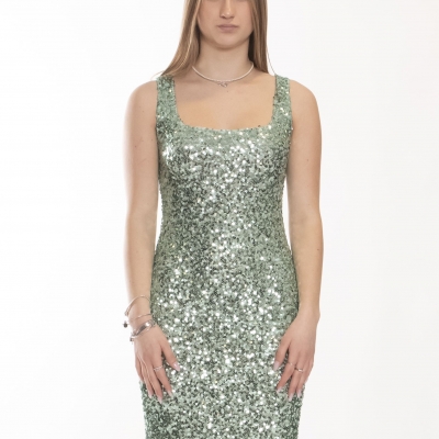 Stretch dress with sequins