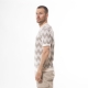Chevron cotton knit T-shirt with contrasting profiles