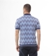 Short-sleeved polo shirt in zig zag cotton with contrasting profiles